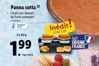 Lidl Panna cotta deluxe offre