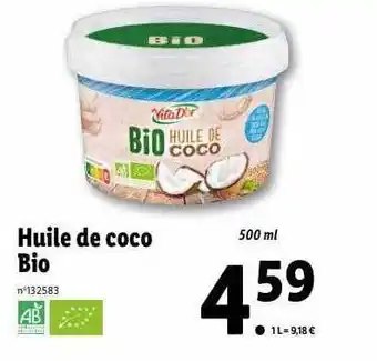 Lidl Huile de coco bio offre