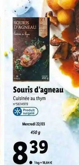 Lidl Souris d'agneau offre