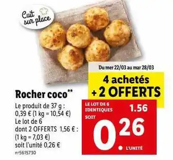 Lidl Rocher coco offre