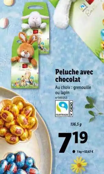 Lidl Peluche avec chocolat favorina offre