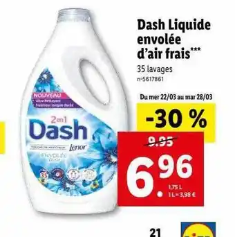Lidl Dash liquide envolée d'air frais offre