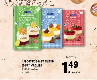 Lidl Décoration en sucre pour pâques offre