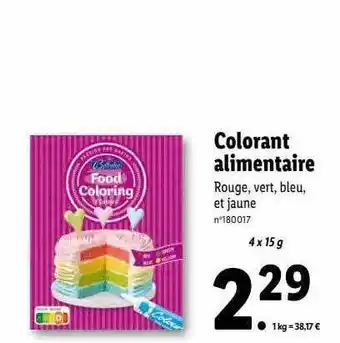 Lidl Colorant alimentaire offre
