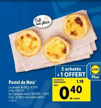Lidl Pastel de nata offre