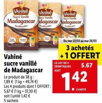 Lidl Vahiné sucre vanillé de madagascar offre