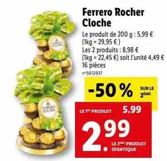 Lidl Ferrero rocher cloche offre