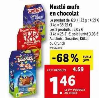 Lidl Nestlé œufs en chocolat offre