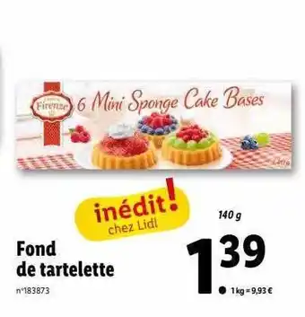 Lidl Fond de tartelette offre