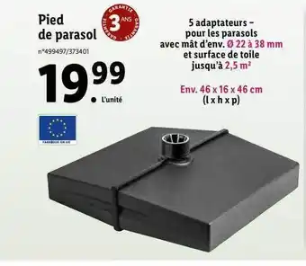 Lidl Pied de parasol offre