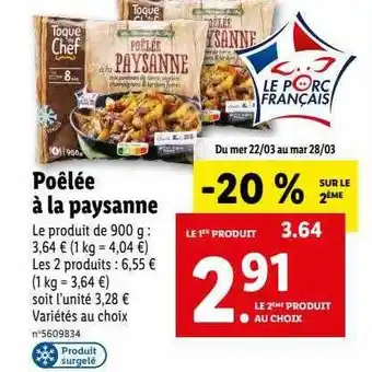 Lidl Poêlée à la paysanne toque du chef offre