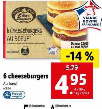 Lidl 6 cheeseburgers offre