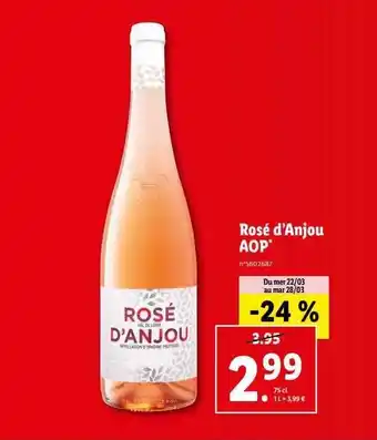 Lidl Rosé d'anjou aop offre