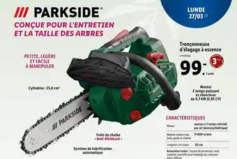 Lidl Tronçonneuse d'élagage à essence parkside offre