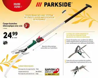 Lidl Coupe-branches télescopique avec scie parkside offre