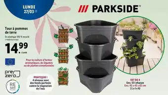 Lidl Tour à pommes de terre parkside offre