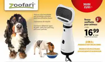 Lidl Brosse soufflante pour animaux zoofari offre