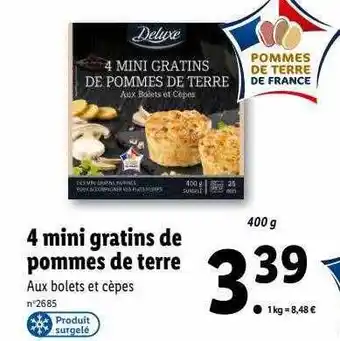Lidl 4 mini gratins de pommes de terre deluxe offre