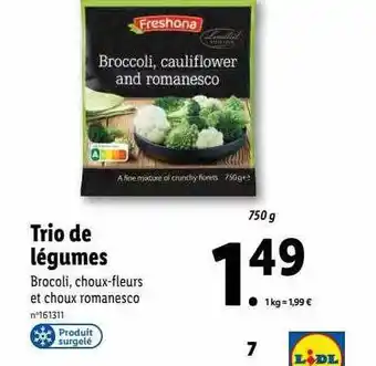 Lidl Trio de légumes freshona offre
