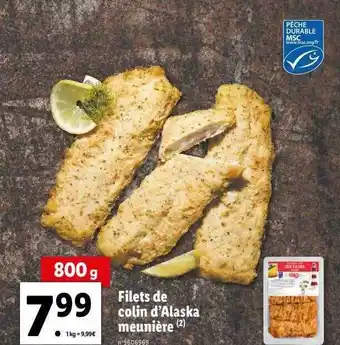 Lidl Filets de colin d'alaska meunière offre