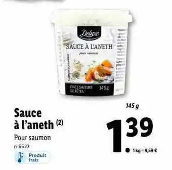 Lidl Sauce à l'aneth deluxe offre