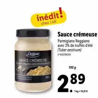 Lidl Sauce crémeuse deluxe offre