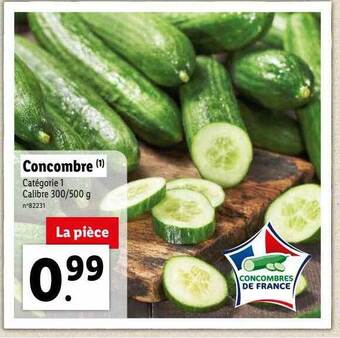Lidl Concombre offre