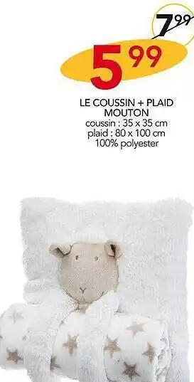Stokomani Le coussin + plaid mouton offre