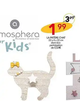 Stokomani La patère chat atmosphera for kids offre