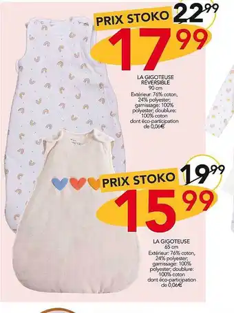Stokomani La gigoteuse réversible, la gigoteuse offre