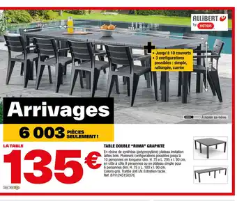 Table double roma graphite