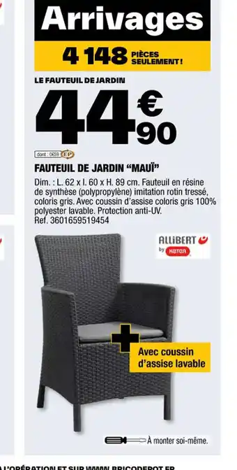 Brico Dépôt Fauteuil de jardin maui offre