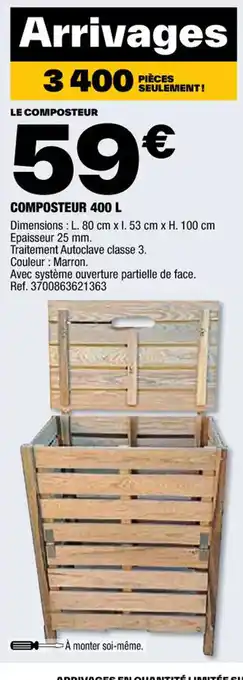 Brico Dépôt Composteur 400L offre