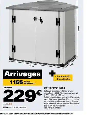 Brico Dépôt Coffre evo 1005L offre