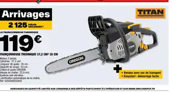 Brico Dépôt Tronçonneuse thermique 37,2cm 35cm offre