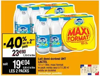 Cora x Carrefour Lait demi-écrémé lactel offre