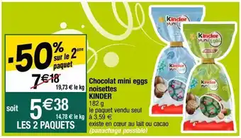 Cora x Carrefour Chocolats kinder offre