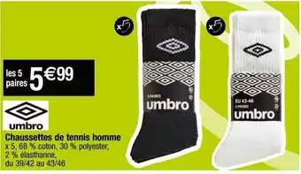 Cora x Carrefour Chaussettes umbro offre