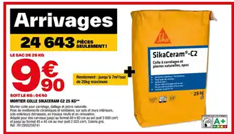 Brico Dépôt Motier colle sikaceram C2 25kg offre
