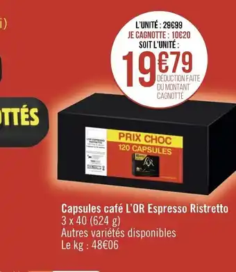Capsules cafĂš L'Or Espresso Ristretto
