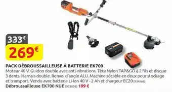 Rural Master Pack débroussailleuse a batterie ek700 offre