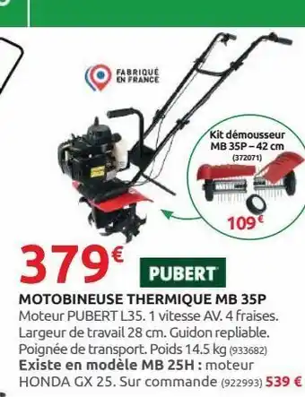 Rural Master Motobineuse thermique mb 35p offre