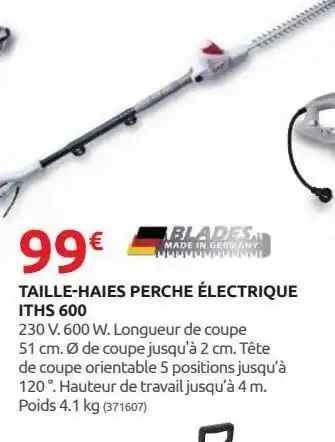 Rural Master Taille-haies perche electrique iths 600 offre