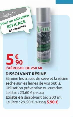 Dissolvant resine