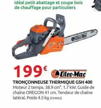 Rural Master Tronçonneuse thermique gsh400 offre