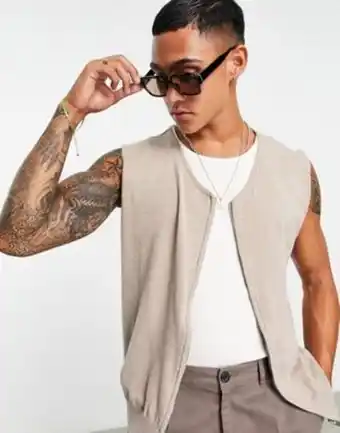 Bando - gilet boutonné à manches longues en laine brossée