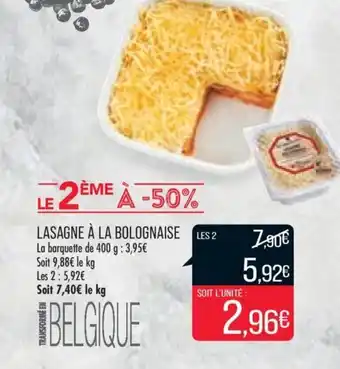 Match Lasagne A La Bolognaise offre