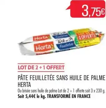 Match Pâte Feuilletèe Sans Huile De Palme Herta offre