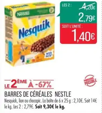 Match Barres De Céréales Nestle offre