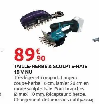 Rural Master Taille-herbe & sculpte-haie 18 v nu offre